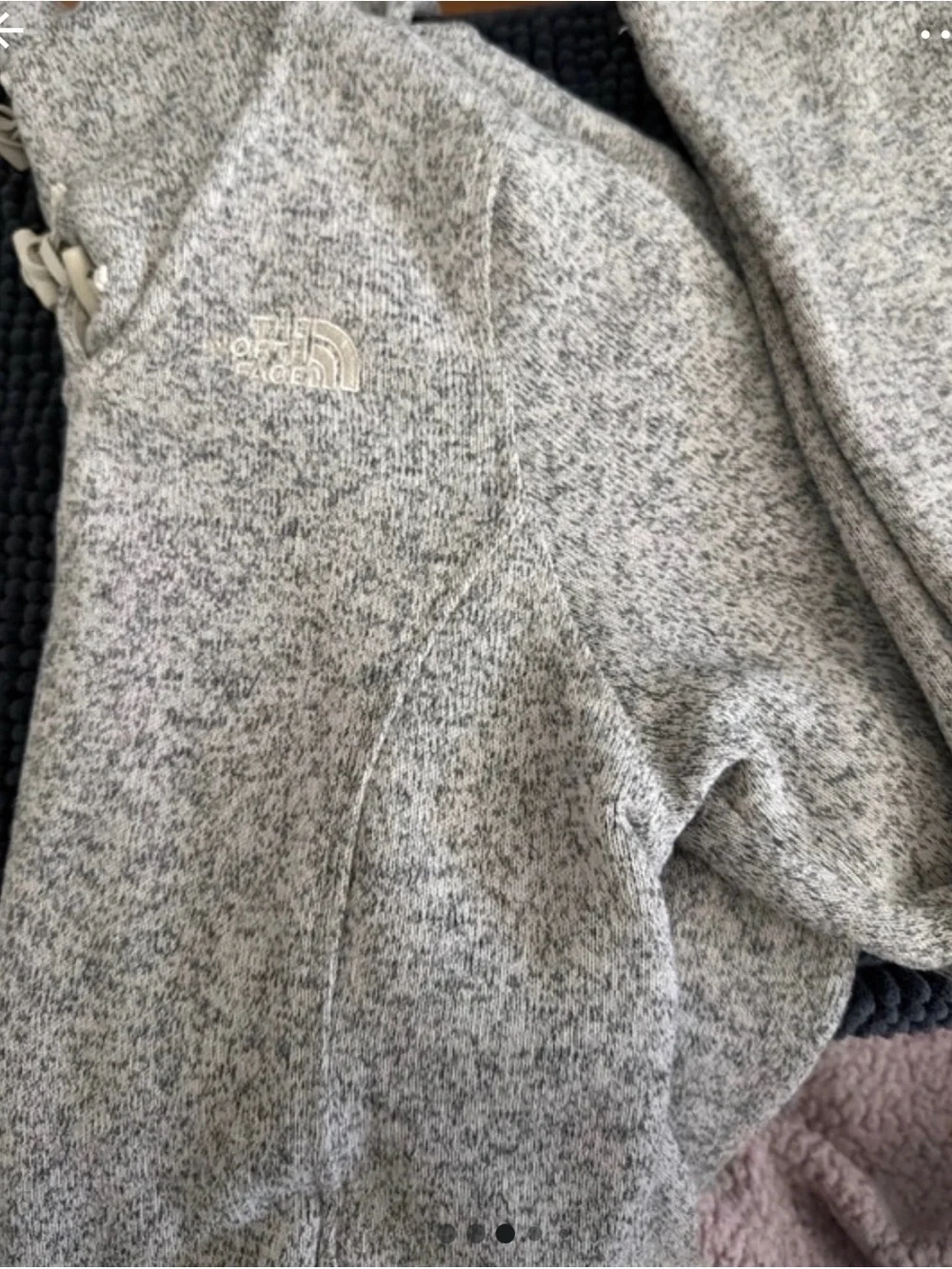 The North Face Light Gray Sherpa Hooded Jacket